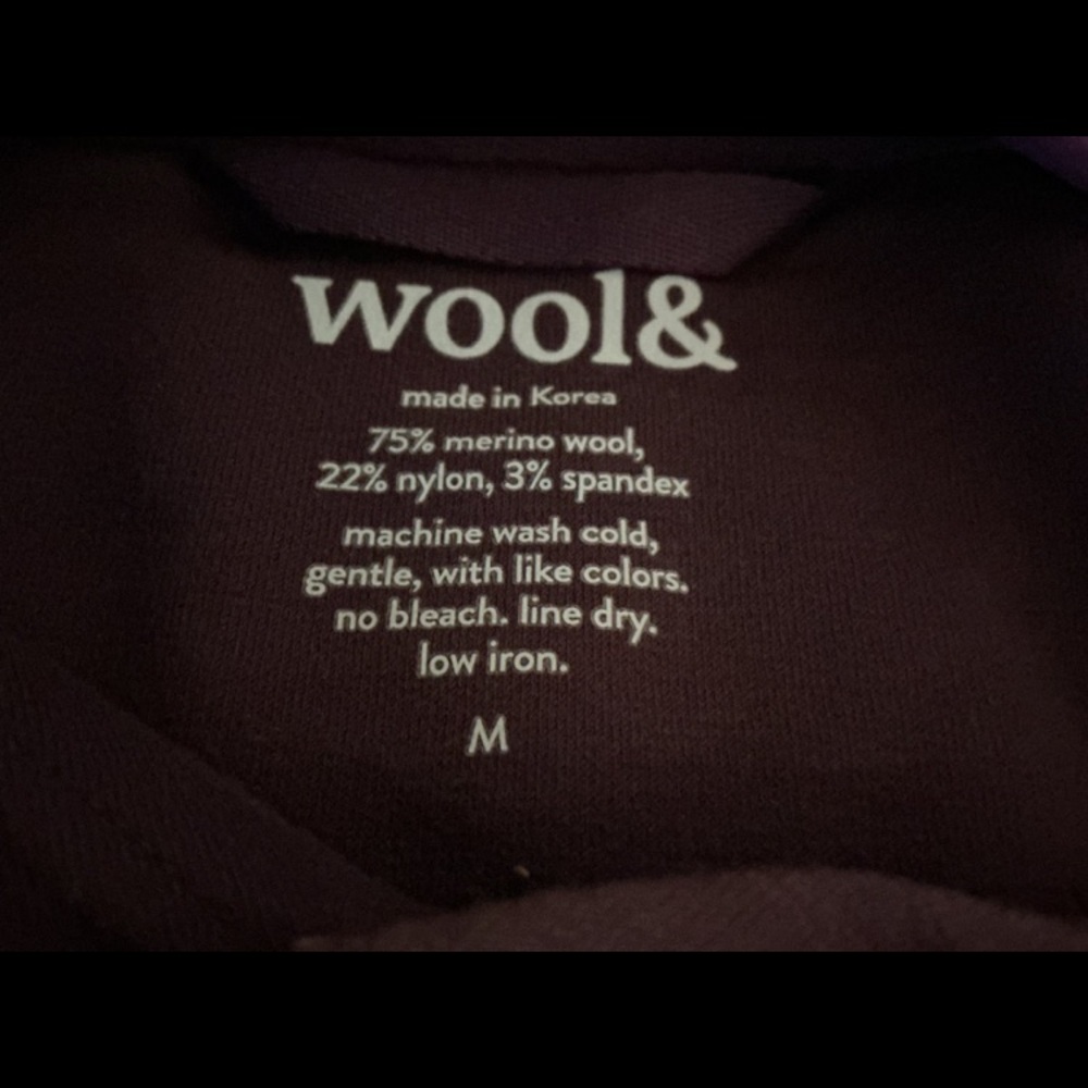 WOOL& Everett Sweatshirt Tunic Hoodie Dress Medium Marionberry - Picture 7 of 8